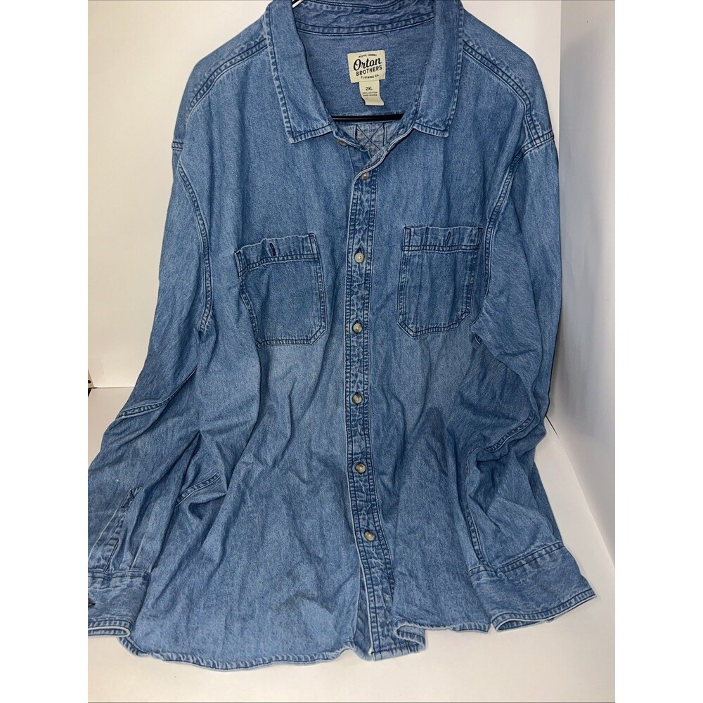Orton Brothers Blue Denim Button-up River wash Design 2XL